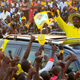 FILE PHOTO: Uganda's President and the presidential candidate Yoweri Museveni of the ruling party National Resistance Movement (NRM) waves to his supporters as he arrives at a campaign rally ahead of the February 18 presidential elections in Entebbe, Uganda February 10, 2016.